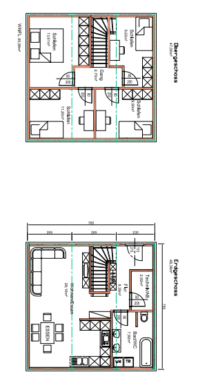 Grundrissbeispiel Minihaus 104m2 zweigeschossig