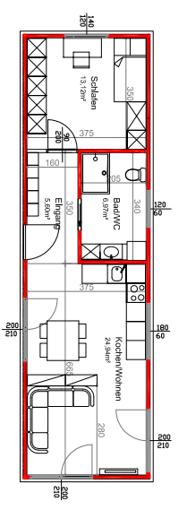 Grundriss Minihaus Beispiel 2